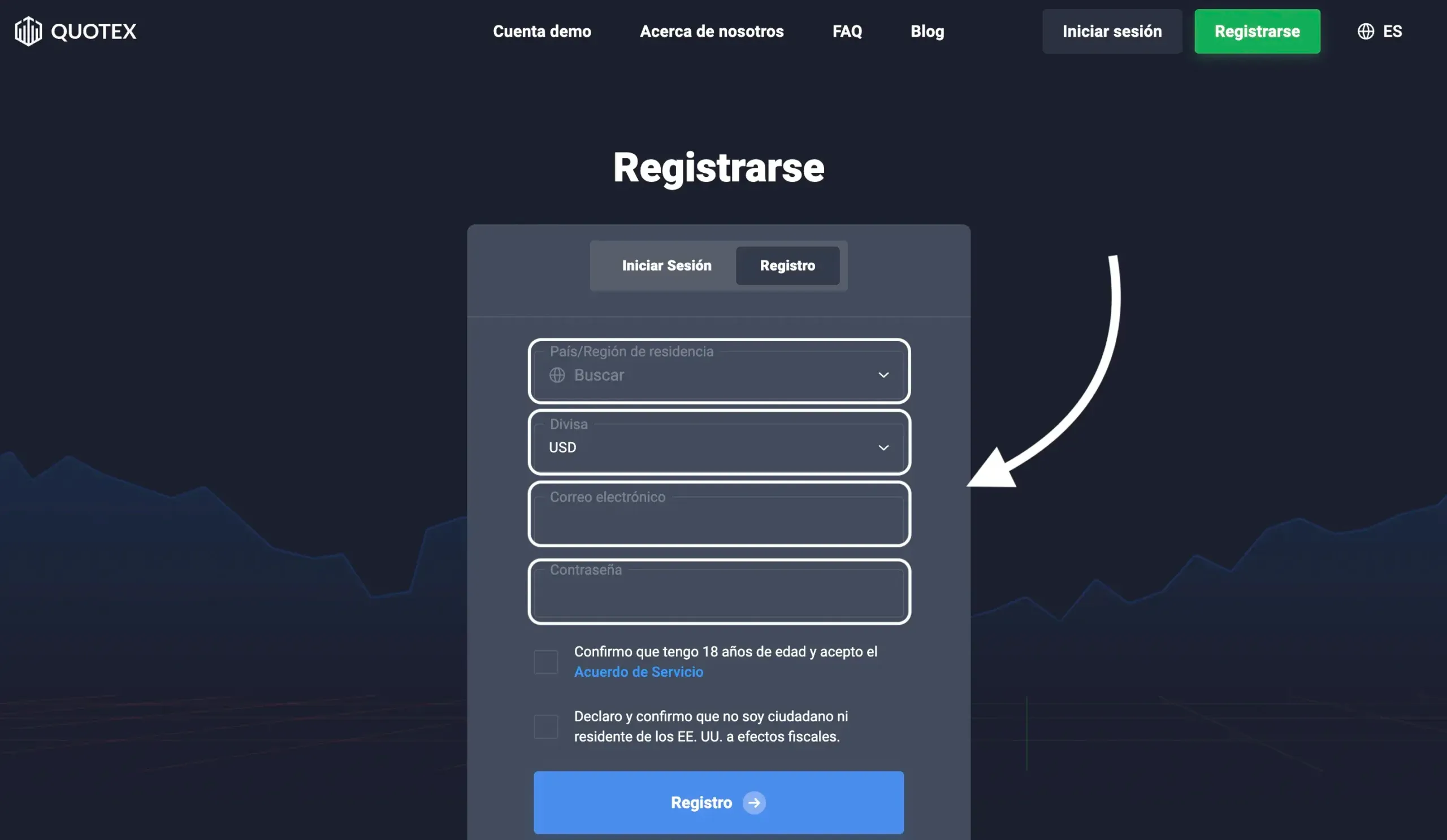 Proceso de registro